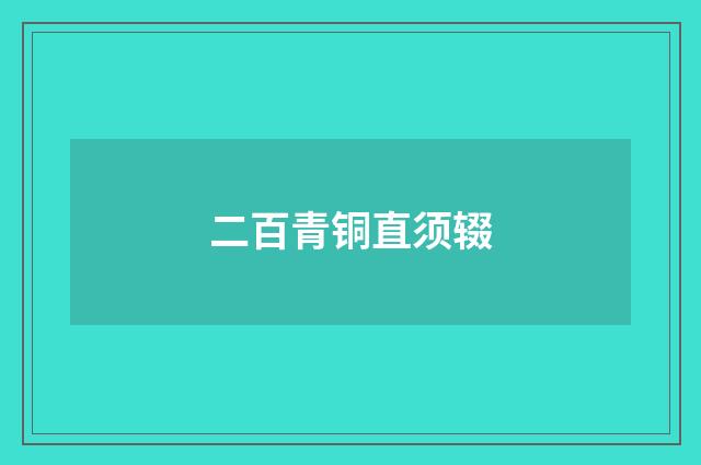 二百青铜直须辍
