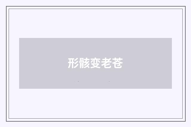 形骸变老苍