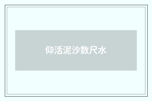仰活泥沙数尺水