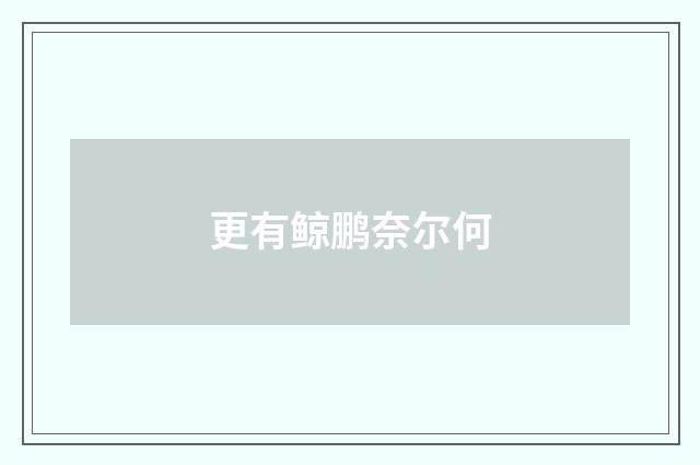 更有鲸鹏奈尔何