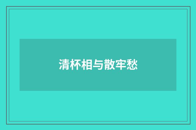 清杯相与散牢愁