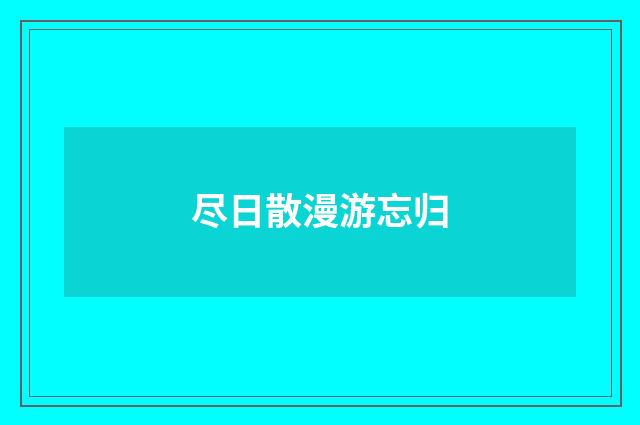 尽日散漫游忘归