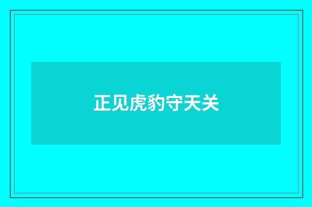 正见虎豹守天关