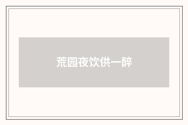 荒园夜饮供一醉