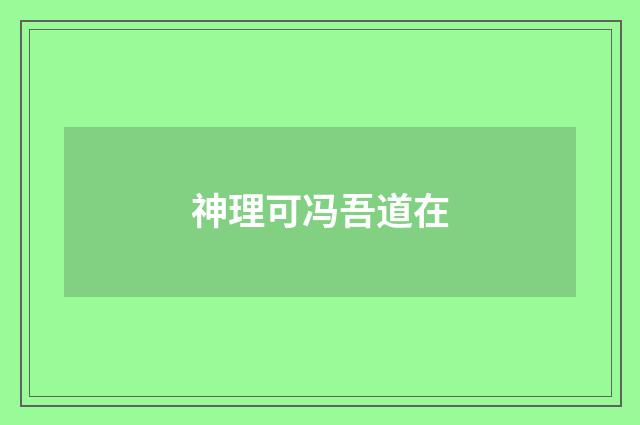 神理可冯吾道在