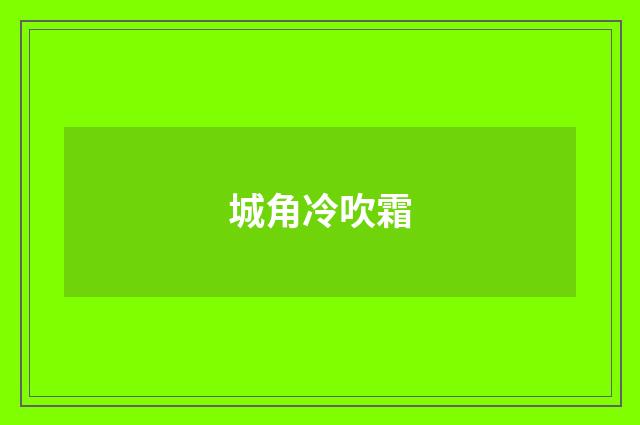 城角冷吹霜