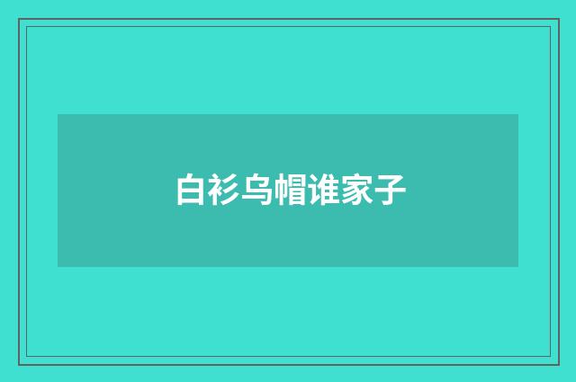 白衫乌帽谁家子