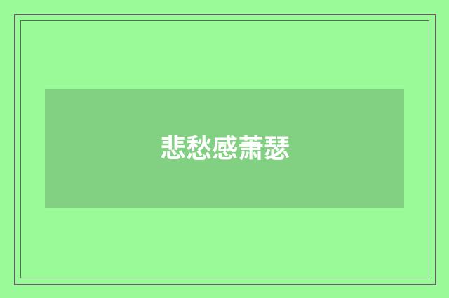 悲愁感萧瑟