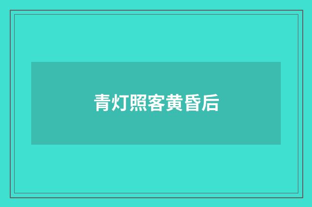 青灯照客黄昏后