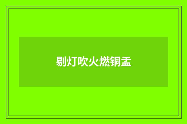 剔灯吹火燃铜盂
