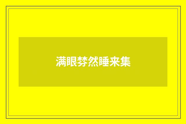 满眼棼然睡来集