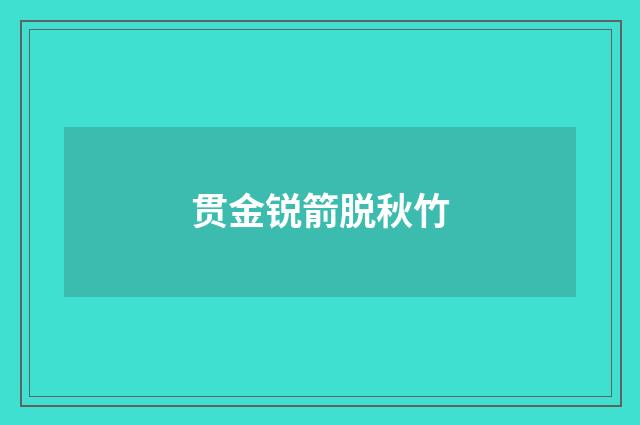贯金锐箭脱秋竹