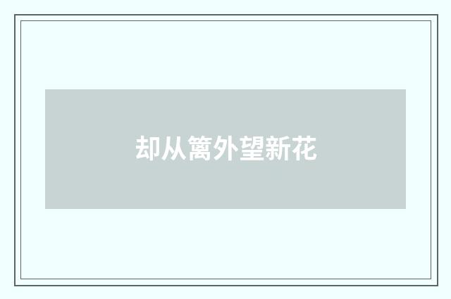 却从篱外望新花