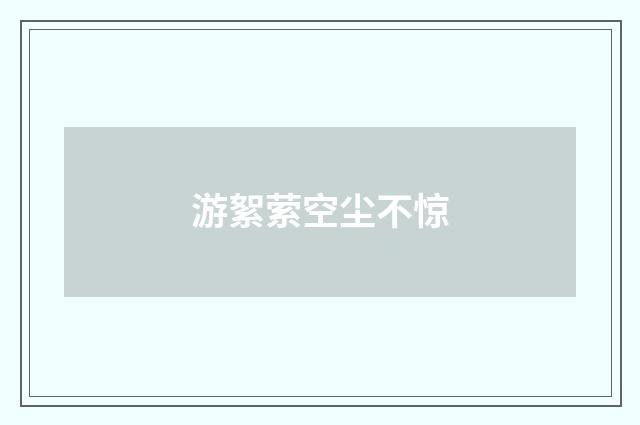 游絮萦空尘不惊