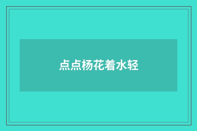 点点杨花着水轻