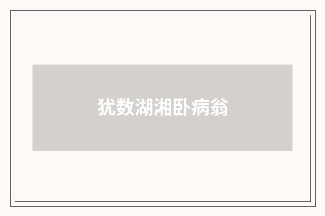 犹数湖湘卧病翁