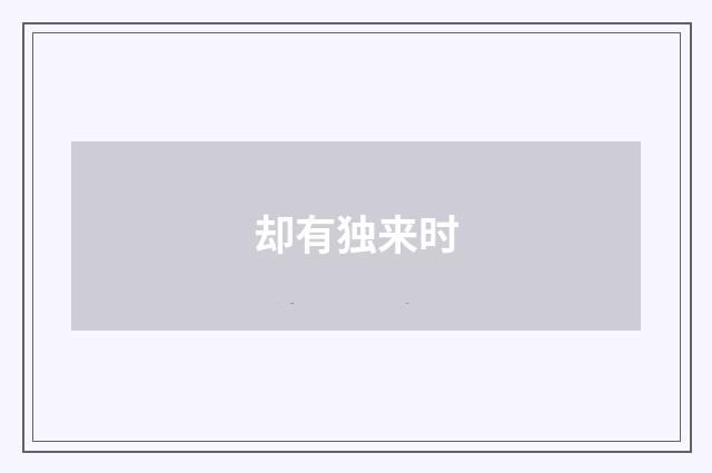 却有独来时