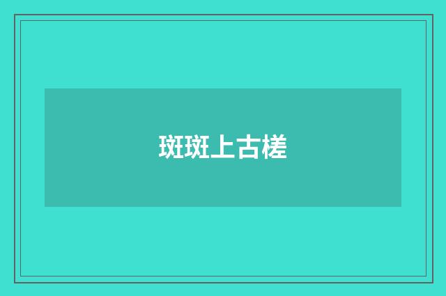 斑斑上古槎