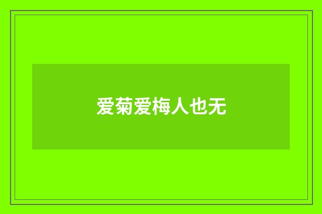 爱菊爱梅人也无