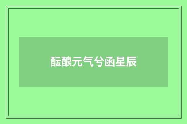 酝酿元气兮函星辰