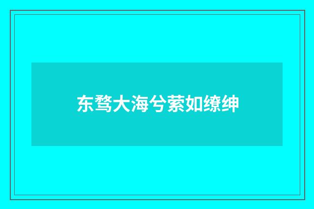 东骛大海兮萦如缭绅
