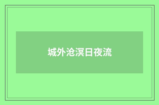 城外沧溟日夜流