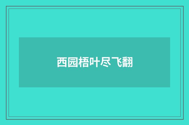 西园梧叶尽飞翻