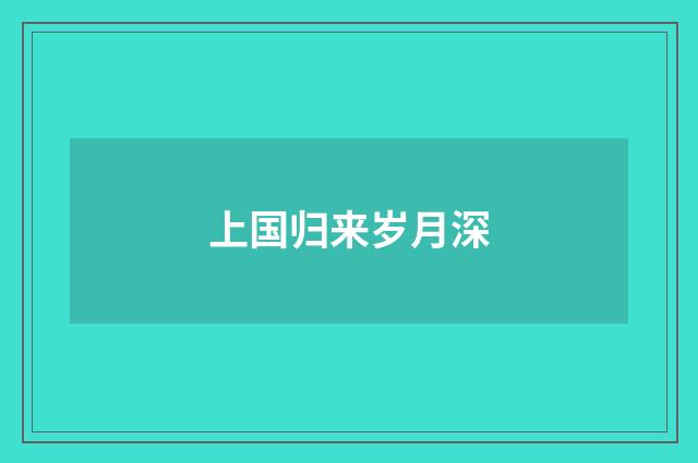 上国归来岁月深