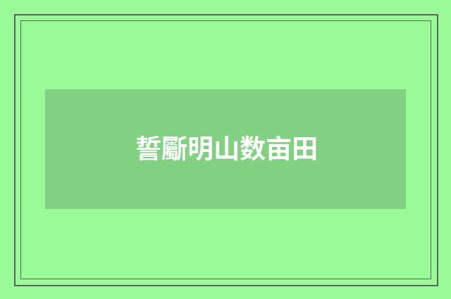 誓斸明山数亩田