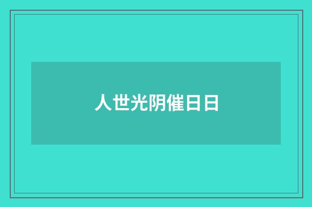 人世光阴催日日