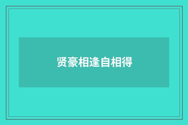 贤豪相逢自相得