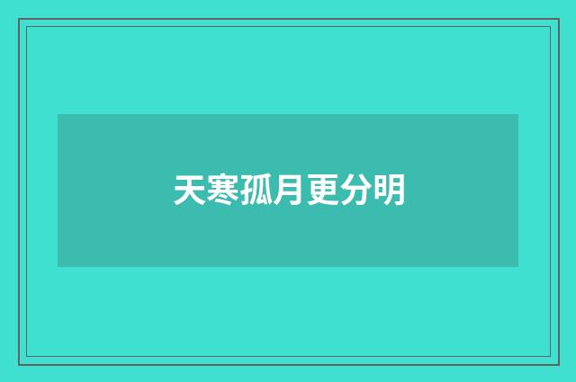 天寒孤月更分明