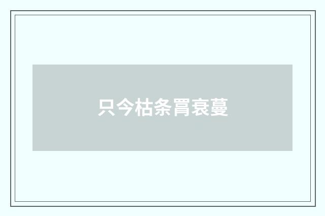 只今枯条罥衰蔓