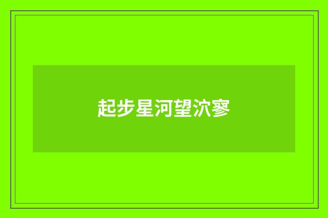 起步星河望泬寥