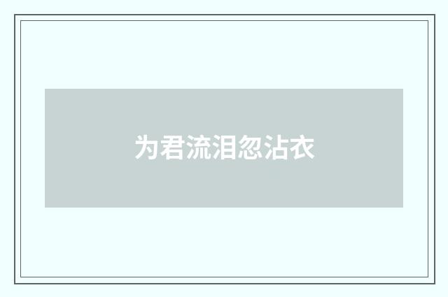 为君流泪忽沾衣