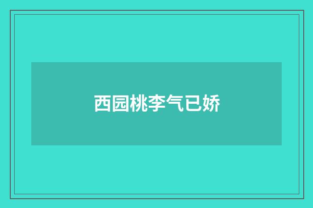 西园桃李气已娇