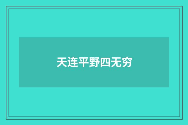 天连平野四无穷