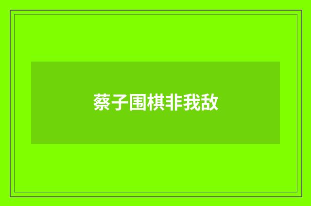 蔡子围棋非我敌