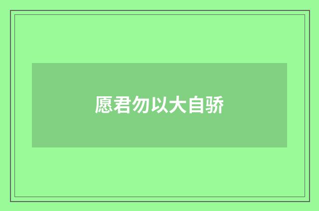 愿君勿以大自骄