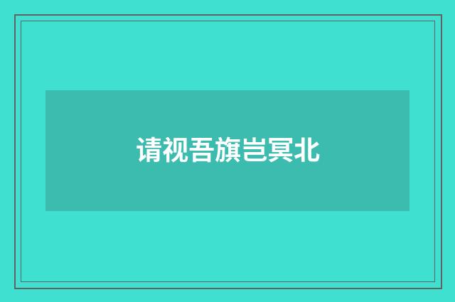 请视吾旗岂冥北
