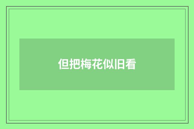 但把梅花似旧看