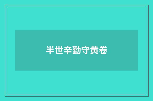 半世辛勤守黄卷
