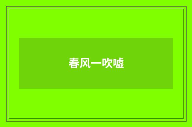 春风一吹嘘