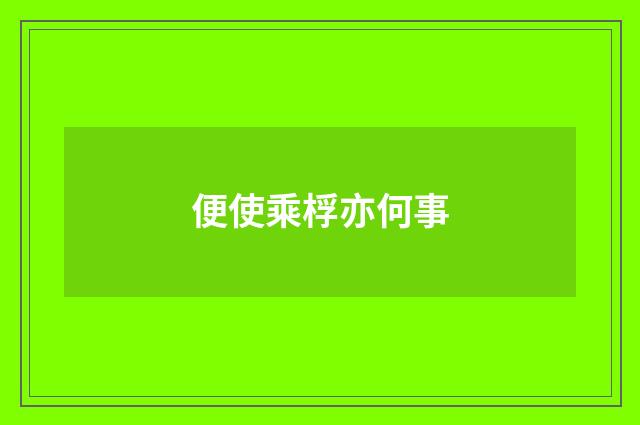 便使乘桴亦何事
