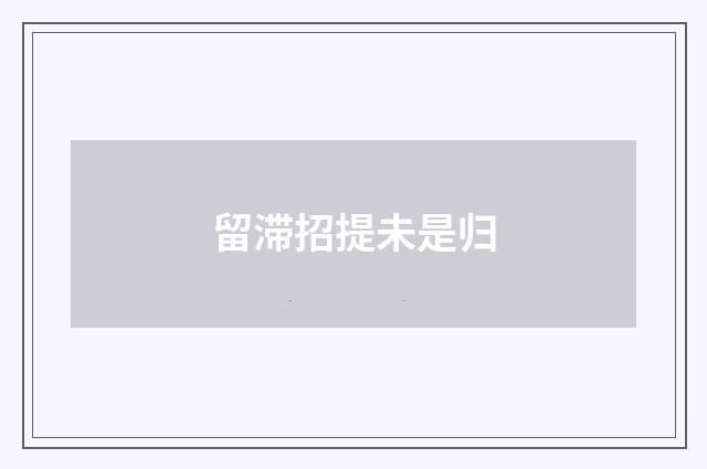 留滞招提未是归