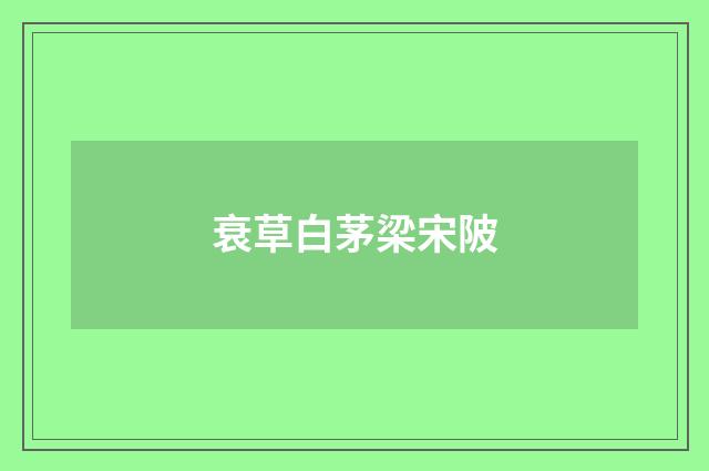 衰草白茅梁宋陂