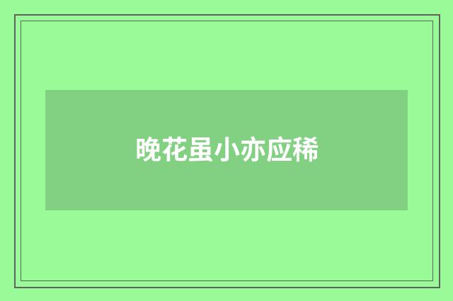 晚花虽小亦应稀
