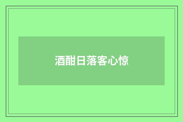 酒酣日落客心惊