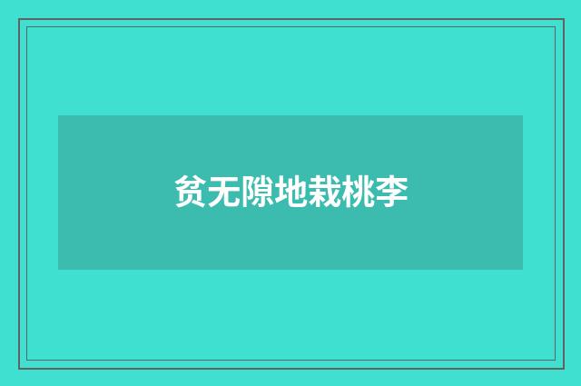 贫无隙地栽桃李