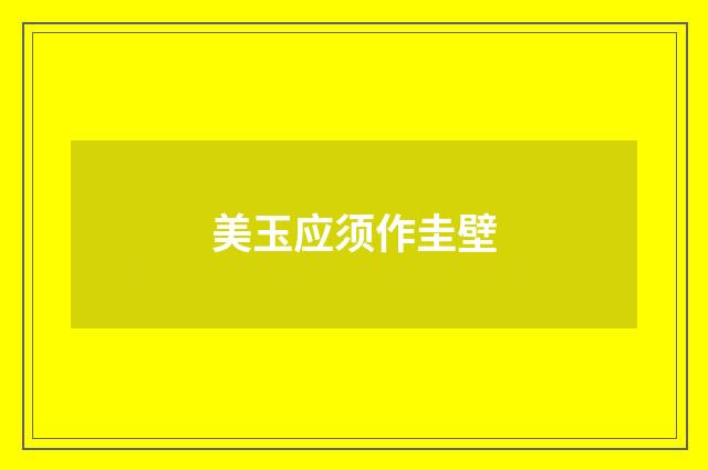 美玉应须作圭壁